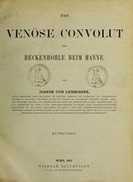 view Das venöse Convolut der Beckenhöhle beim Manne / von Joseph von Lenhossék.