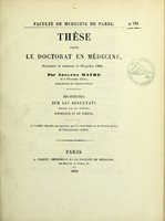 view Recherches sur les résultats fournis par les procédés d'Esmarch et de Rizzoli : thèse pour le doctorat en médecine, présentée et soutenue le 30 juillet 1864 / par Adolphe Mathé.