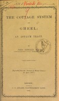 view The cottage system and Gheel : an asylum tract / by John Sibbald.