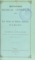 view The study of dental surgery, and the means thereto / by John Tomes.