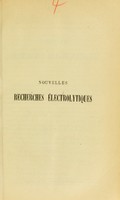 view Électrochimie : nouvelles recherches électrolytiques / par Edme Bourgoin.