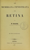 view Die Membrana fenestrata der Retina / von W. Krause.