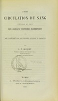 view D'une circulation du sang spéciale au rein des animaux vertébrés mammifères et de la sécrétion des urines qu'elle y produit / par J.P. Sucquet.