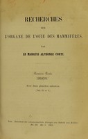 view Recherches sur l'organe de l'ouïe des mammifères. 1. ptie. Limaçon / par Alphonse Corti.