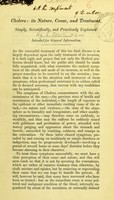 view Cholera, its nature, cause, and treatment : simply, scientifically, and practically explained : intended for general information.
