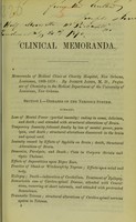 view Clinical memoranda.