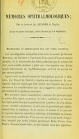 view Mémoires ophthalmologiques / par Al. Quadri.