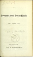 view Die Irrenanstalten Deutschlands am 1. Januar 1865.