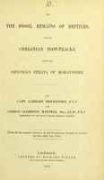 view On the fossil remains of reptiles, and on chelonian foot-tracks, from the Devonian strata of Morayshire / by Lambart Brickenden and Gideon Algernon Mantell.