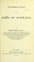 view An introduction to the birds of Australia / by John Gould.