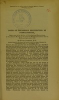 view Notes on household disinfection by formaldehyde : paper read in the Section of Pathology and Bacteriology, at the Annual Meeting of the British Medical Association held in Montreal, September, 1897 / by Wyatt Johnston.