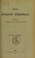 view Gemischte urologische Abhandlungen, didaktischer, casuistischer und kritisch-polemischer Natur / von Victor v. Ivánchich.