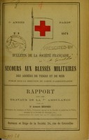 view Rapport sur les travaux de la 7e ambulance / par Armand Desprès.