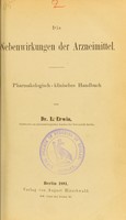 view Die Nebenwirkungen der Arzneimittel : pharmakologisch-klinisches Handbuch / von L. Lewin.