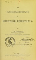 view The pathological significance of nematode haematozoa / by T.R. Lewis.