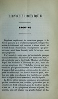 view Fièvre épidémique à Maurice en 1866-67 / par J. Labonté.