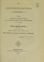 view De l'apoplexie sanguine : thèse présentée et publiquement soutenue à la Faculté de médecine de Montpellier, le 5 août 1837 / par Gustave-Adolphe Raichon.