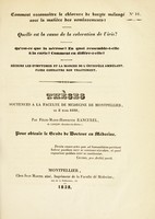 view Thèses soutenues à la Faculté de médecine de Montpellier, le 5 mars 1838 / par Félix-Marie-Hippolyte Rancurel.