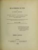 view De la formation du type dans les variétés dégénérées, ou, Nouveaux éléments d'anthropologie morbide pour faire suite à la théorie des dégénérescences dans l'espèce humaine : précédé d'une lettre à M. le professeur Flourens ... Premier fascicule / par M. le Dr Morel.