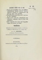 view Thèse présentée et publiquement soutenue à la Faculté de médecine de Montpellier, le 12 février 1840 / par J.-G. Delhom.