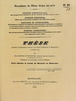 view Thèse présentée et publiquement soutenue à la Faculté de médecine de Montpellier, le 25 mars 1840 / par Malachowski de Piotrowski (Edmond-Napoléon-Alexandre).