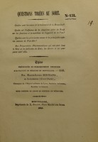 view Thèse présentée et publiquement soutenue à la Faculté de médecine de Montpellier, 1840 / par Martin-Lucien Bertrand.