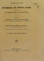 view Considérations sur les épidémies de fièvre jaune observées à la Guadeloupe pendant les années 1838 et 1839 : thèse présentée et publiquement soutenue à la Faculté de médecine de Montpellier, le 13 novembre 1840 / par Brette (Jean-Baptiste-Charles).