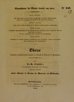 view Thèse présentée et publiquement soutenue à la Faculté de médecine de Montpellier, le 19 décembre 1840 / par P.-M. Itasse.