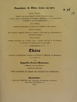 view Thèse présentée et publiquement soutenue à la Faculté de médecine de Montpellier, le 25 janvier 1841 / par Hyppolite-Ernest Dutouquet.