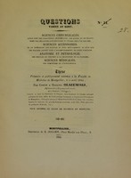 view Thèse présentée et publiquement soutenue à la Faculté de médecine de Montpellier, le 2 avril 1841 / par Corvin A. Olszewo Olszewski, Alphonse-Jean-Nepomucin-François.