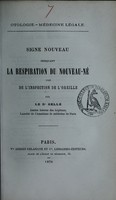 view Signe nouveau indiquant la respiration du nouveau-né tiré de l'inspection de l'oreille / par le Dr Gellé.