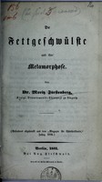 view Die Fettgeschwülste und ihre Metamorphose / von Moritz Fürstenberg.
