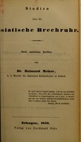 view Studien über die Asiatische Brechruhr : nach amtlichen Quellen / von Raimund Melzer.