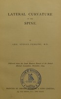 view Lateral curvature of the spine / by Geo. Steele-Perkins.