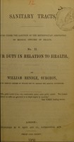 view Our duty in relation to health / by William Rendle.