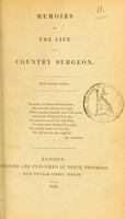 view Memoirs of the life of a country surgeon.