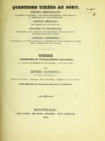 view Thèse présentée et publiquement soutenue à la Faculté de médecine de Montpellier, le 2 avril 1841 / par Revel (Alphonse).