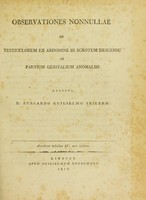 view Observationes nonnullae de testiculorum ex abdomine in scrotum descensu et partium genitalium anomaliis / auctore D. Burcardo Guilielmo Seilero.