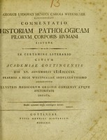 view Georgii Ludovici Henrici Caroli Wedemeyer ... commentatio historiam pathologicam pilorum coroporis humani sistens : in certamine literario civium Academic Gottingensis die XV. Novembris MDCCCXI, praemio a Rege Westphaliae indulgentissimo constituto illustris medicorum ordinis consensu atque auctoritate ornata.