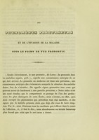 view Des phénomènes précurseurs et de l'invasion de la maladie sous le point de vue pronostic : thèse présentée et publiquement soutenue à la Faculté de médecine de Montpellier, le 3 décembre 1841 / par Pierre (Stanislas).