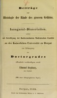 view Beiträge zur Histologie der Rinde des grossen Gehirns : Inaugural-Dissertation, welche mit Bewilligung der Hochverordneten Medicinischen Facultät an der Kaiserlichen Universität zu Dorpat zur Erlangung des Doctorgrades öffentlich vertheidigen wird / Edmund Stephany.