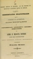 view De rigore mortis in genere, ac de rigore in musculis laevibus obvio in specie : dissertatio inauguralis ... / conscripsit Ernestus Krause.