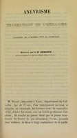 view Anévrisme traumatique de l'axillaire : ligature de l'artère sous la clavicule, guérison / par le docteur Gensoul.