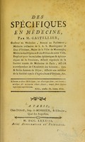 view Des spécifiques en médecine / par M. Gastellier.