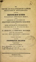 view De novo ad talipedem varum sanandum apparatu : dissertatio inauguralis chirurgico-medica ... / publice defendet auctor Fridericus Blance ; opponentibus Max. Reissert, L. Koner, Carl Neubourg.