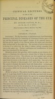 view Clinical lectures on some of the principal diseases of the eye. Cataract, continued / by Isidor Glück.