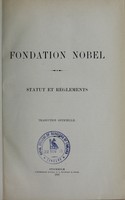 view Fondation Nobel : statut et règlements : traduction officielle.