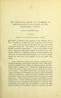 view The operative relief of gangrene of intestine due to occlusion of the mesenteric vessels / by J.W. Elliot.