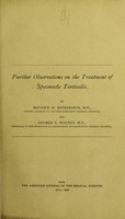 view Further observations on the treatment of spasmodic torticollis / by Maurice H. Richardson and George L. Walton.