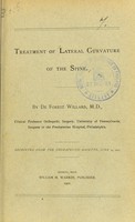 view Treatment of lateral curvature of the spine / by De Forest Willard.